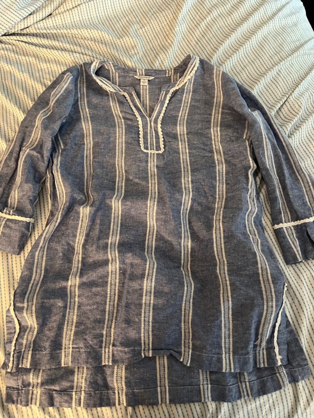 Nautica Striped Blue Tunic